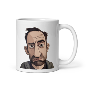 Dude White glossy mug